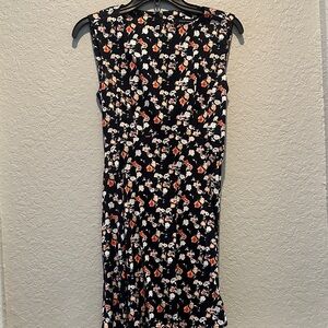 French connection Sleeveless Dress - Navy and floral print fit and flare